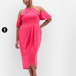 City Chic Pink Off-Shoulder Wedding Dress